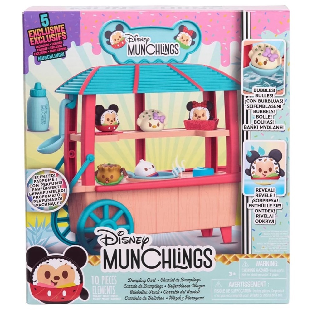 Disney Munchlings Dumpling Cart Playset | 11-Piece Scented Figurine Set- NIB